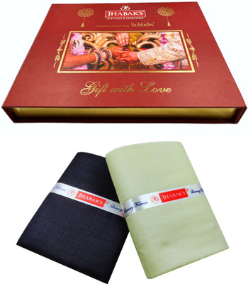 JHABAK'S Cotton Blend Self Design Shirt & Trouser Fabric