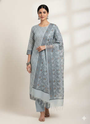 Pahnawa handloom silk Cotton Silk Self Design Salwar Suit Material
