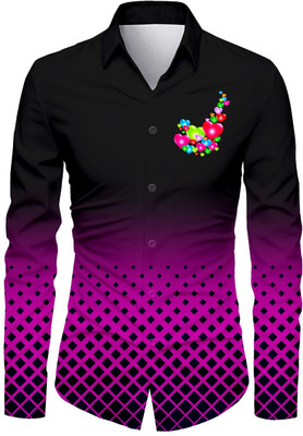 AviraEnterprise Men Printed Casual Purple Shirt