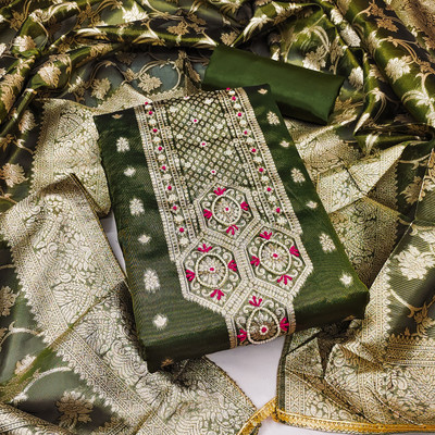 NEGRONI Silk Blend Self Design Salwar Suit Material