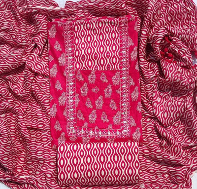 FAB JUNCTION Pure Cotton Printed Salwar Suit Material