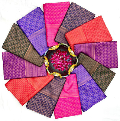 Banarasi Woven, Embroidered, Self Design Kanjivaram Pure Silk, Jacquard Saree(Multicolor)