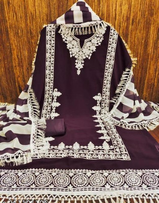 skyfiesta Georgette Colorblock Salwar Suit Material