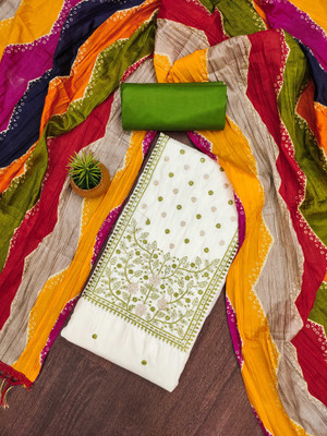 Jaipur Kurti Silk Blend Floral Print Salwar Suit Material