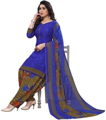 ANJAVI FASHION Crepe Solid, Floral Print, Printed, Geometric Print Salwar Suit Material