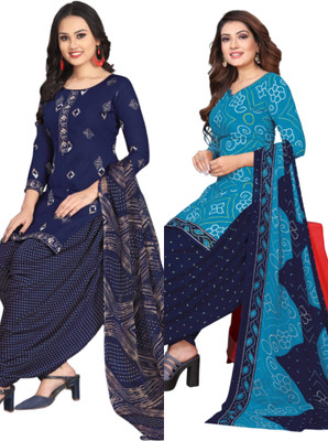 Threads Cotton Blend Printed Salwar Suit Material