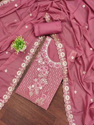 manvaa Georgette Embroidered Salwar Suit Material