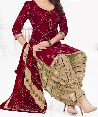 PRIHAAN CLOTHING Crepe Printed Kurta & Patiyala Material