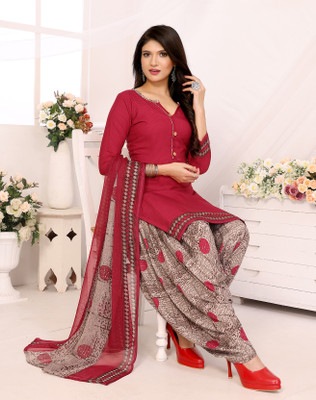 kritanya creation Crepe Floral Print Salwar Suit Material
