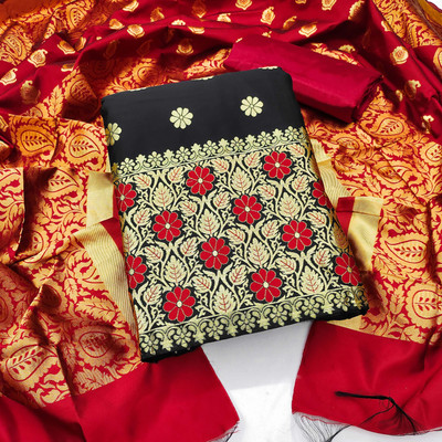 Divastri Silk Blend Self Design Salwar Suit Material