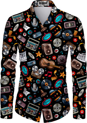 BDR ENTERPRISE Cotton Blend Printed Shirt Fabric