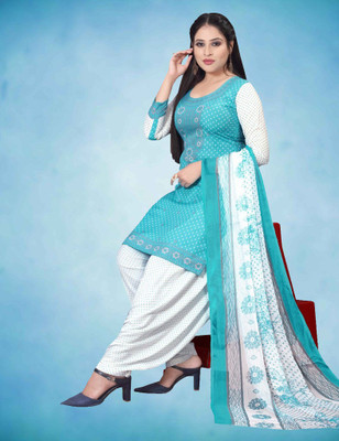 AYKA CLOTHINGS Crepe Printed Kurta & Patiyala Material