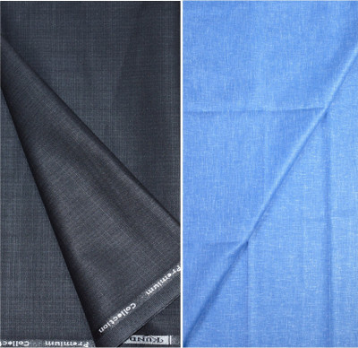 KUNDAN SULZ GWALIOR Cotton Blend Self Design Shirt & Trouser Fabric