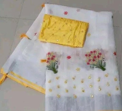 SHIVAY FASHION Embroidered Daily Wear Chanderi Saree(Yellow)