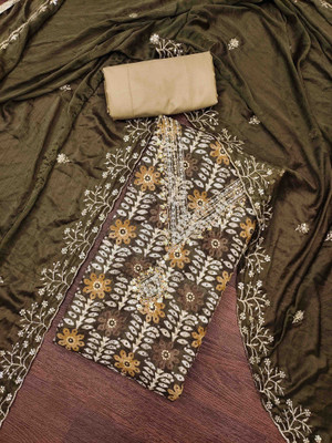 Tasrika Cotton Blend Embellished Salwar Suit Material