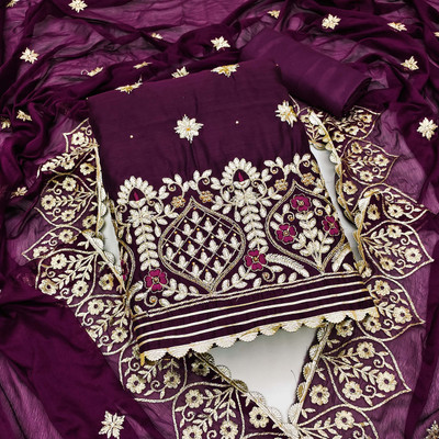 Divastri Cotton Silk Embroidered Salwar Suit Material