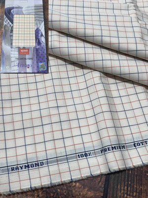 Raymond Pure Cotton Checkered Shirt Fabric