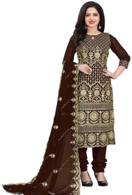 LADYPOTION Georgette Embroidered Salwar Suit Material