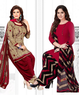 Caoimhe Crepe Solid, Printed Salwar Suit Material