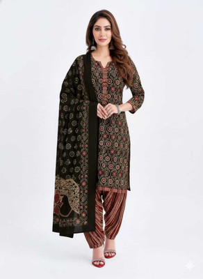 mumaas Pure Cotton Printed Kurta & Patiyala Material