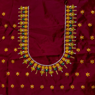 vishwambhari enterprise Art Silk Embroidered Blouse Material