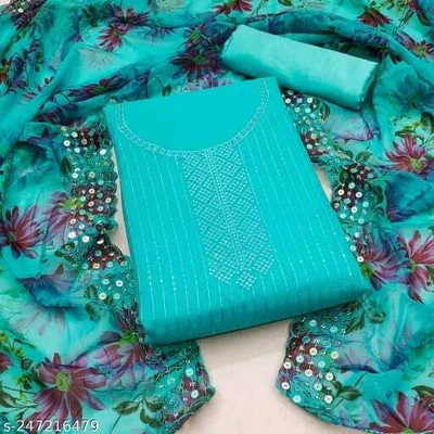 BlissFlair Georgette Embellished Kurta Fabric