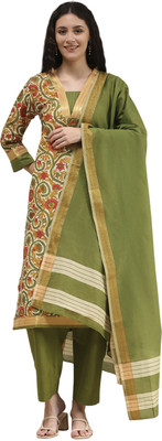 BIBA Tussar Silk Printed Salwar Suit Material
