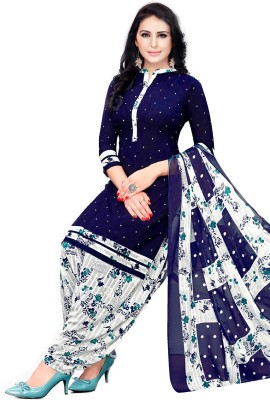 Samah Crepe Floral Print, Printed, Geometric Print Salwar Suit Material