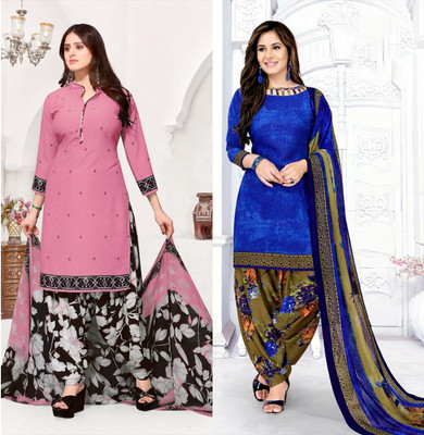 SIMPLYETHNIC Crepe Self Design Salwar Suit Material