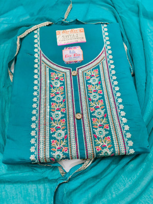 Zuribyzeenat Cotton Silk Embroidered Salwar Suit Material