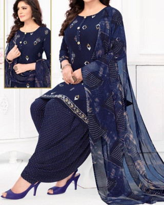 HLSILK Crepe Self Design Salwar Suit Material