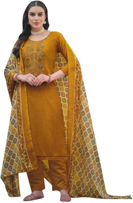 Ambarlyn Viscose Rayon Embroidered, Printed Salwar Suit Material