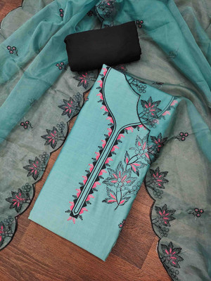 Divastri Cotton Silk Embroidered Salwar Suit Material