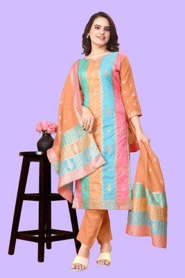 SAUMYA CREATIONS Art Silk Self Design Kurta & Patiyala Material