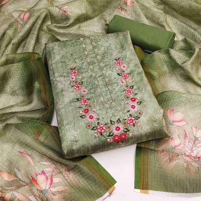 Peachmode Art Silk Embroidered Salwar Suit Material