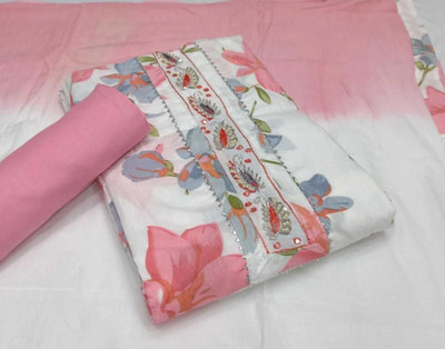 Shree paras creation Cotton Blend Printed Salwar Suit Material