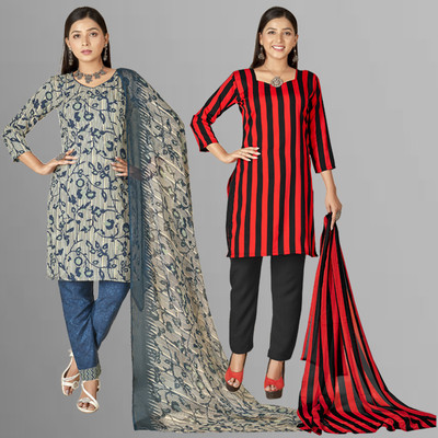 Kashvi Crepe Solid, Striped Salwar Suit Material