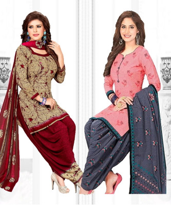 Priyashi Crepe Printed, Geometric Print Salwar Suit Material