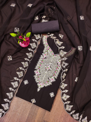 manvaa Georgette Embellished Salwar Suit Material