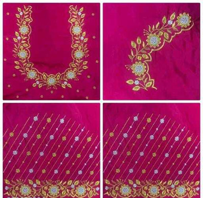 SIDDHI TRENDZ Art Silk Embroidered Blouse Material