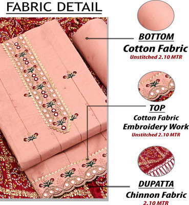 BR Designer Pure Cotton Embroidered Salwar Suit Material