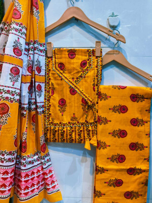 krishna boutique Pure Cotton Printed Salwar Suit Material