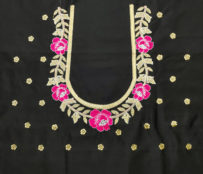 RAJVILASH Cotton Silk Embroidered Blouse Material