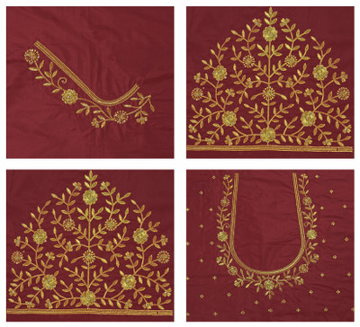 Sky Cloud Cotton Silk Embroidered Blouse Material