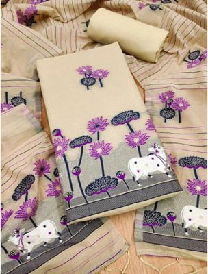 ABSECOM Cotton Silk Printed Salwar Suit Material