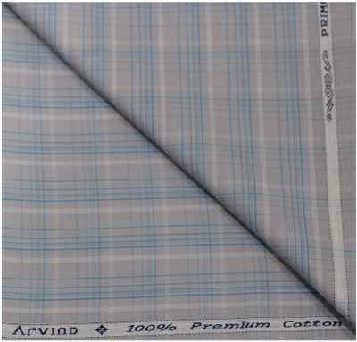 Arvind Pure Cotton Checkered Shirt Fabric