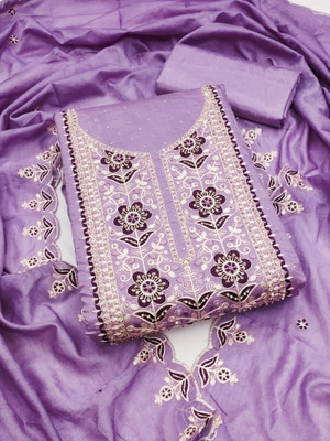 Divastri Silk Blend Embroidered Salwar Suit Material