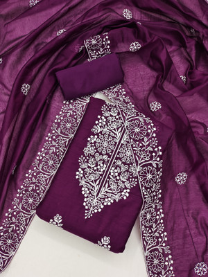 Divastri Art Silk Embroidered Salwar Suit Material