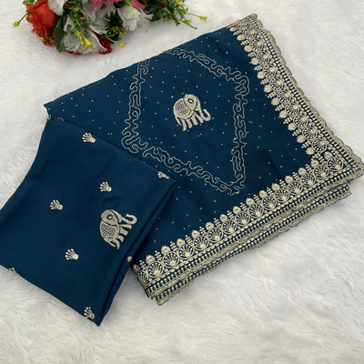 Mikhu Shop Georgette Embroidered Blouse Material