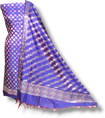 Pahnawa handlooms Silk Blend Floral Print Kurta & Churidar Material